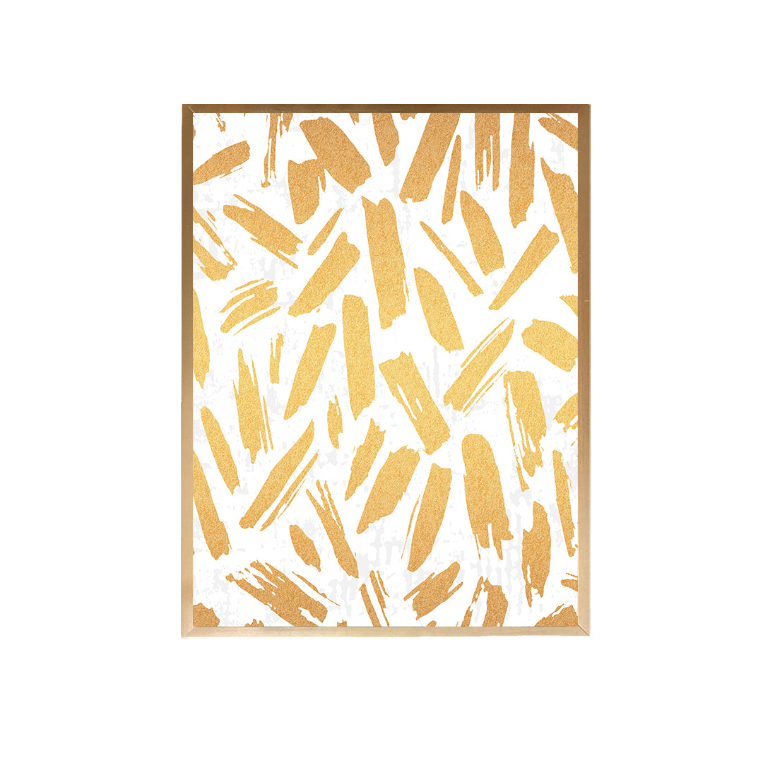 Modern White Gold Abstract Canvas Painting