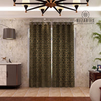 Olive Geo Terra Cotta Theme Curtains