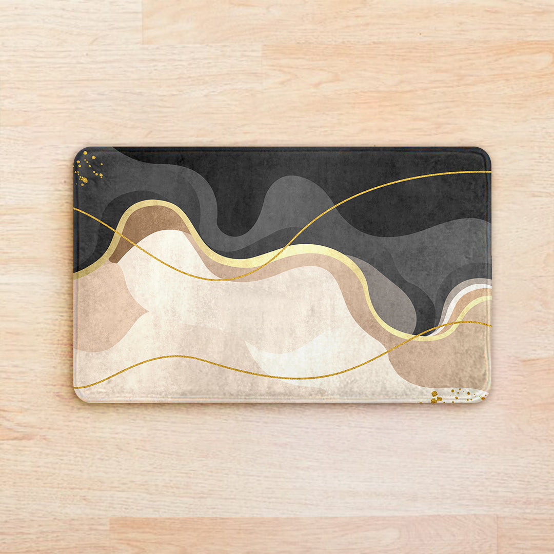 SuperSoft Beige Grey Wavy Door Mat