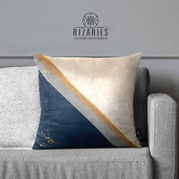 Thumbnail for SuperSoft Navy Beige Geo Throw Pillow