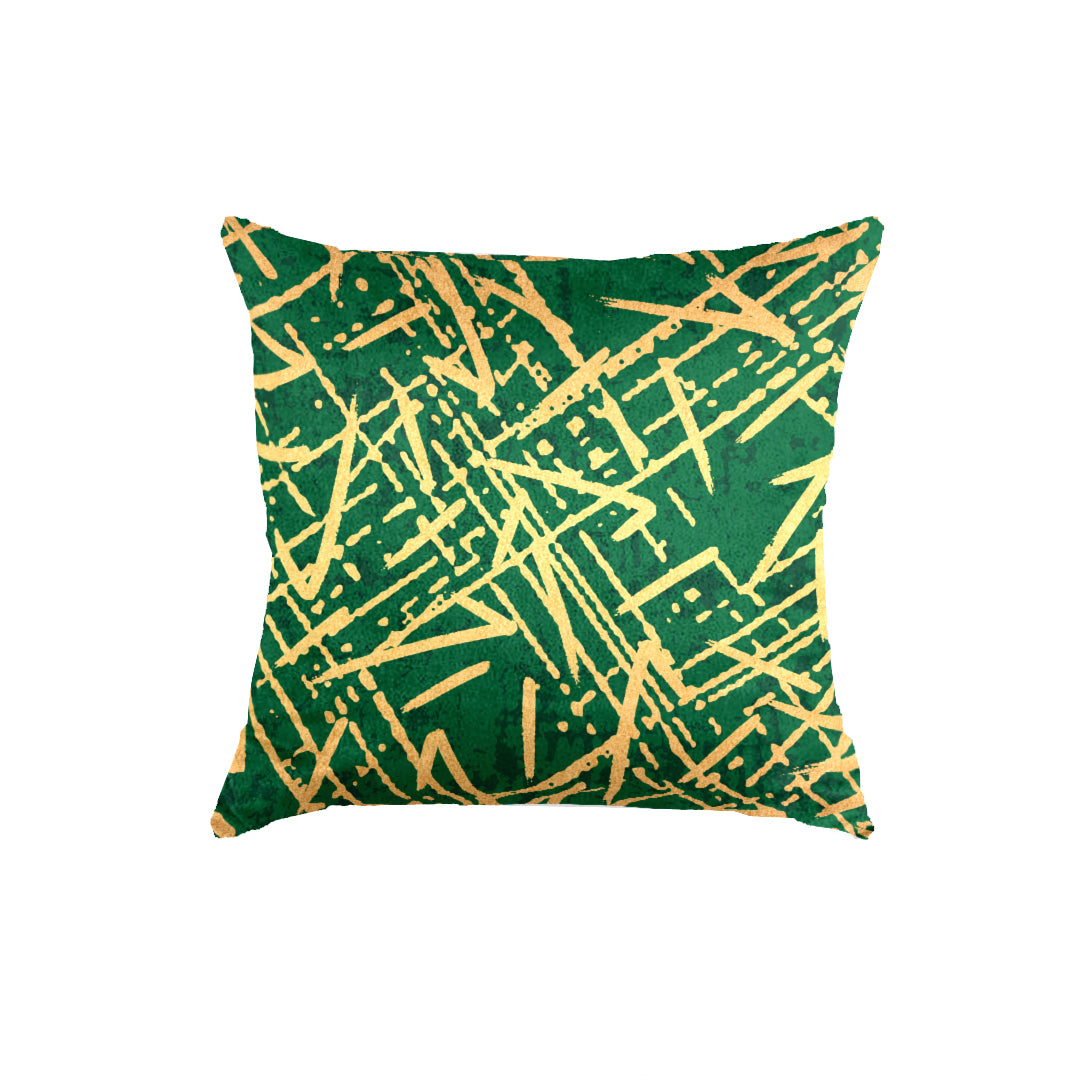 SuperSoft Green Gold Abstract Lines