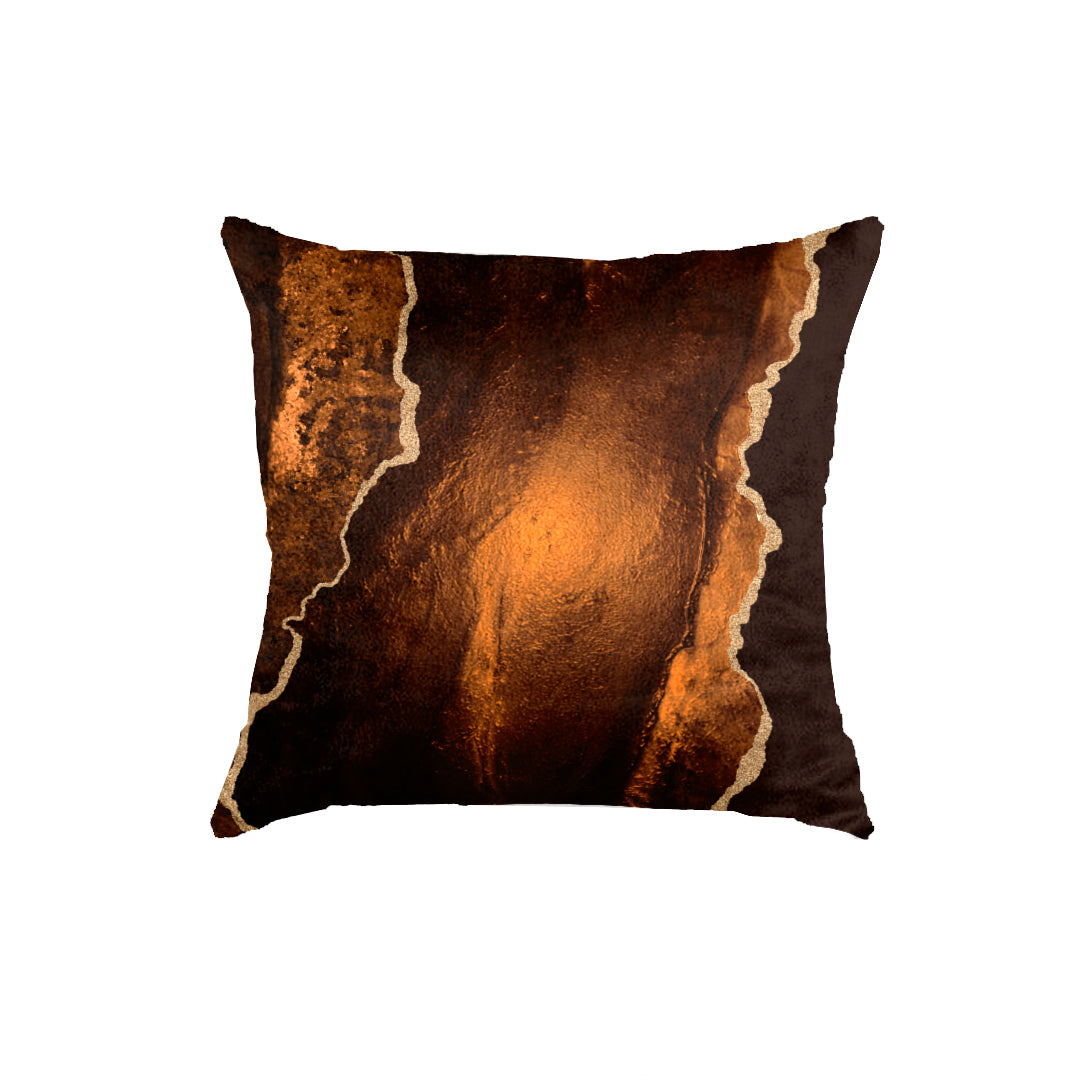 SuperSoft Brown Gold Abstract Throw Cushion