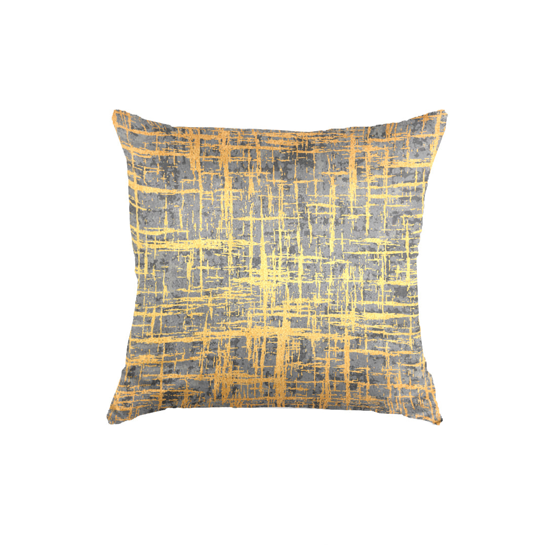 SuperSoft Lite Grey Gold Lines Throw Pillow