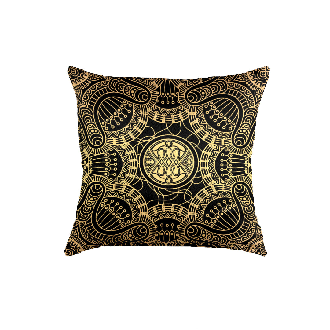 SuperSoft Gold Geometric with Black Throw Cushion