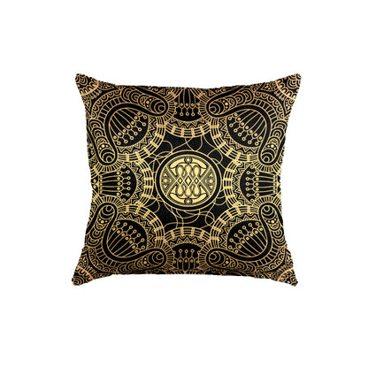 SuperSoft Gold Geometric with Black Throw Cushion