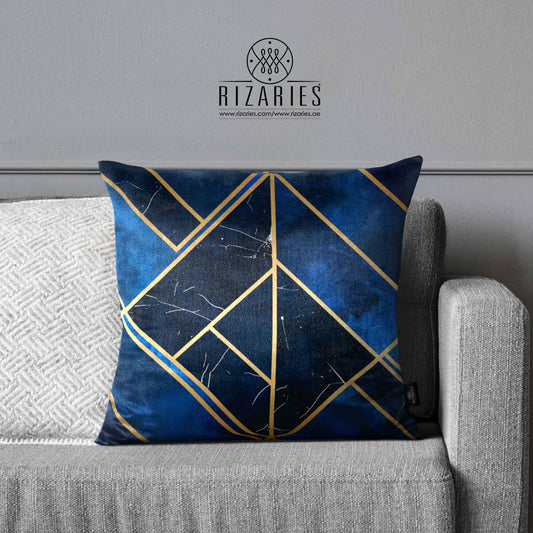 SuperSoft Blue Geometric Throw Pillow