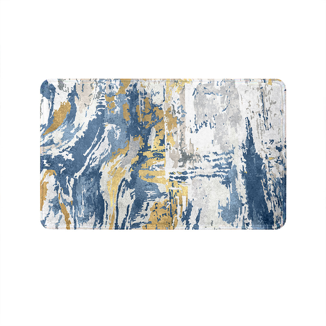 SuperSoft Blue Brush Abstract Door Mat