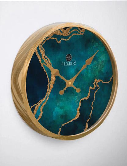 Sea Green Abstract Wall Clock