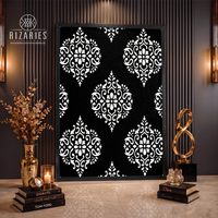 Traditional Black White Canvas Painting
