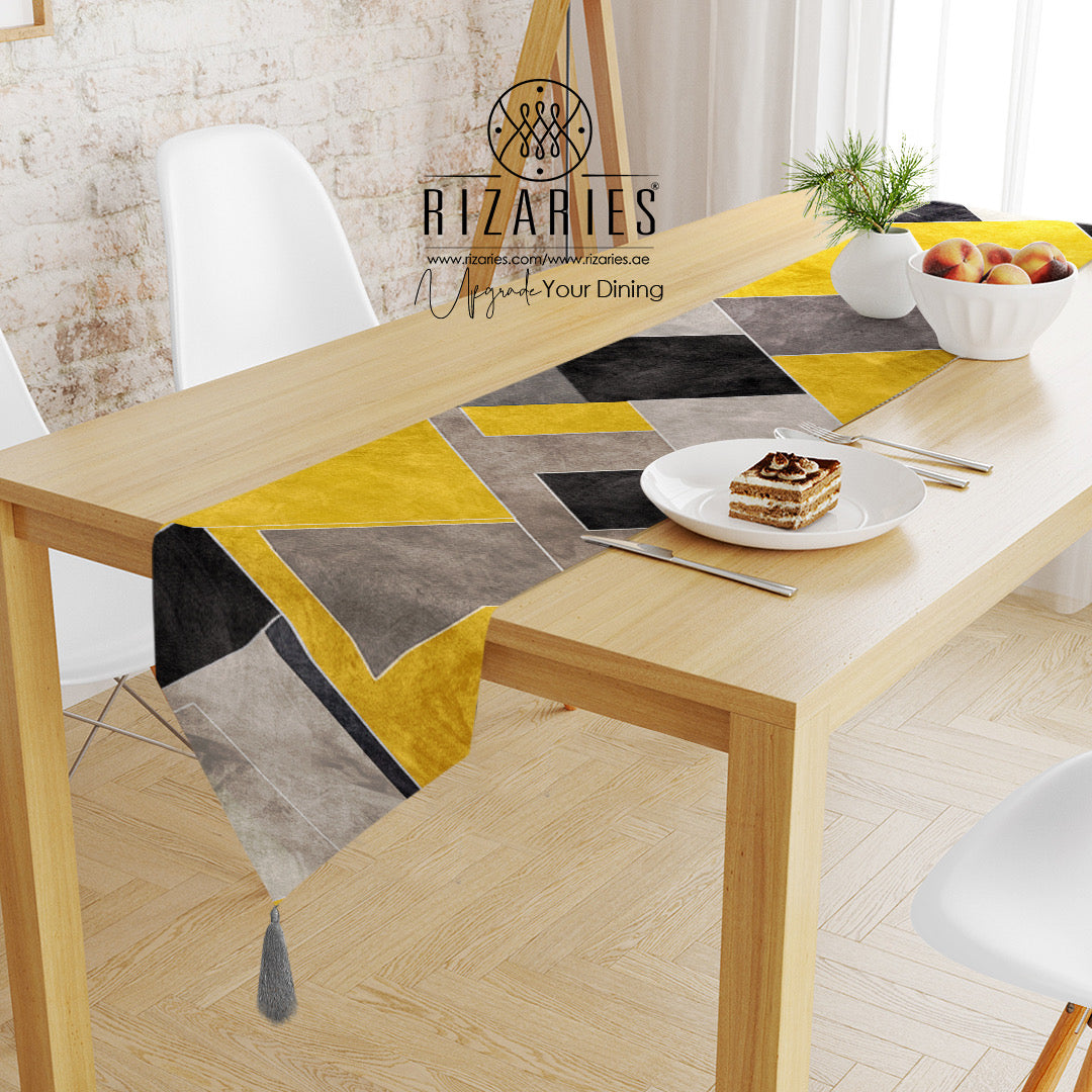 Yellow Black Geometric Table Runner (CLEARANCE SALE)