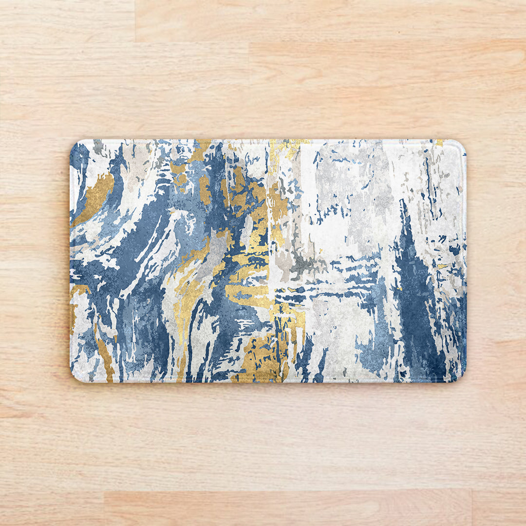 SuperSoft Blue Brush Abstract Door Mat