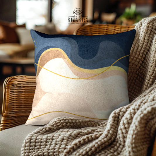 SuperSoft Navy Wavy Throw Pillow