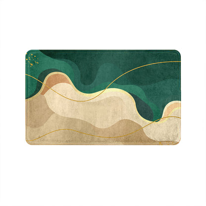 Supersoft Beige Green Wavy Door Mat