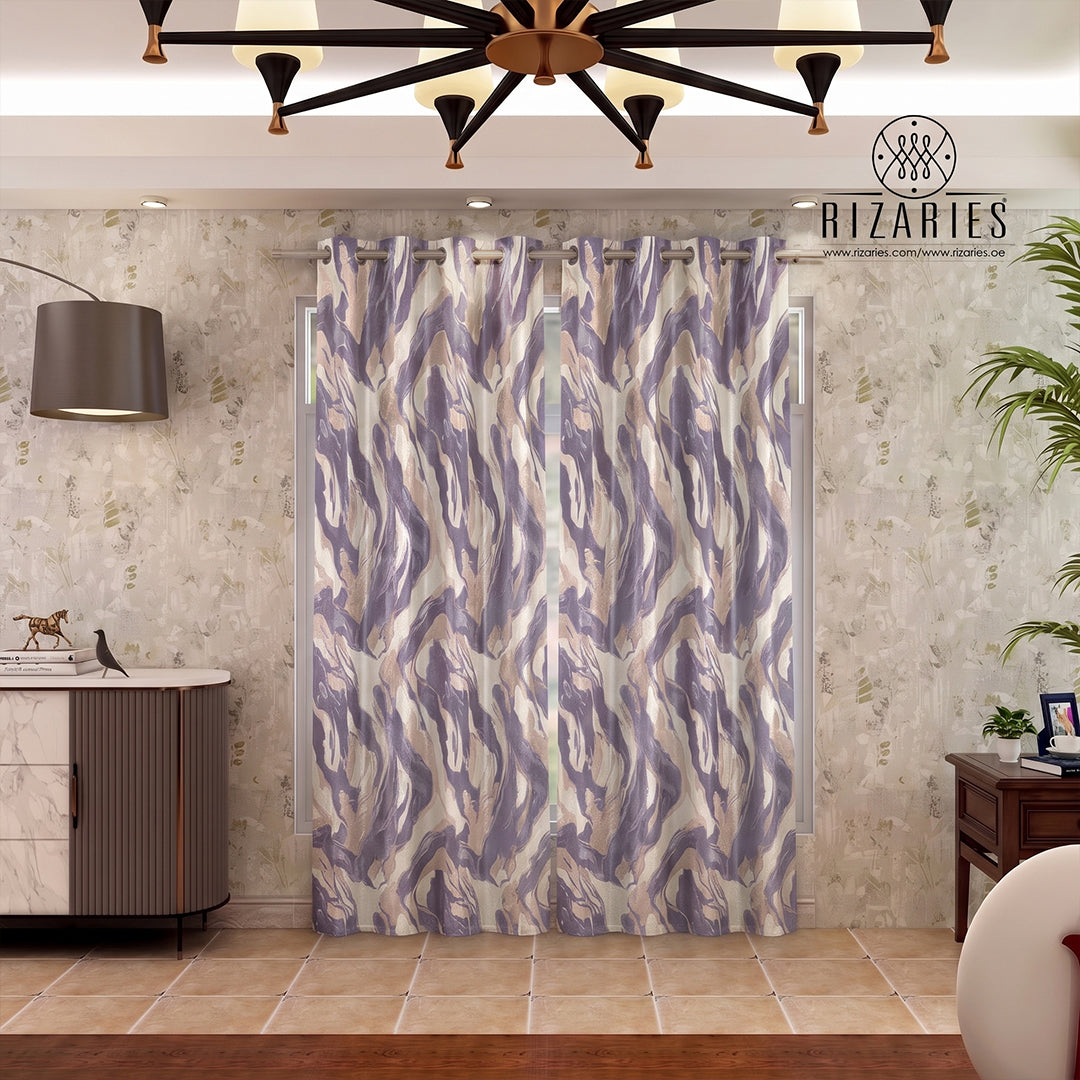Lavender Gold Marble Curtains