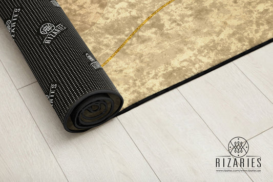 Beige Green Wavy Centerpiece (Rug)