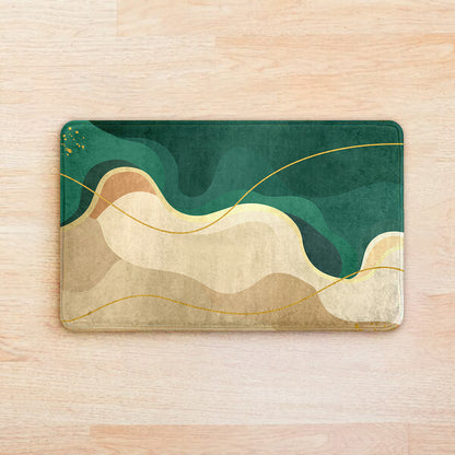 Supersoft Beige Green Wavy Door Mat