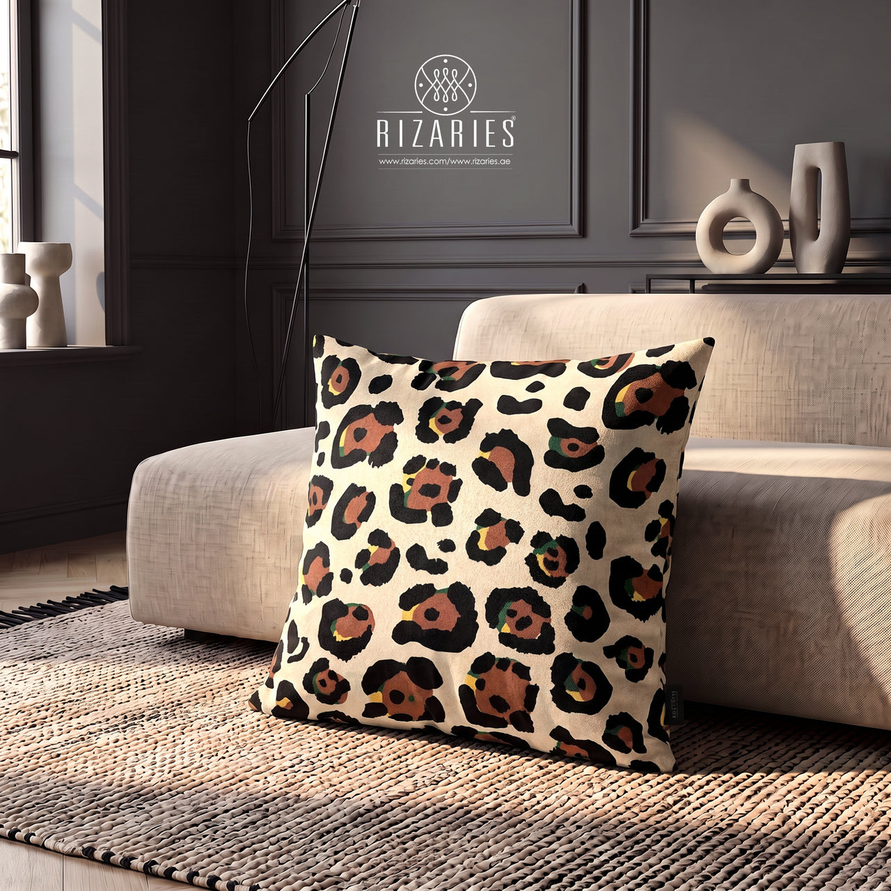 (26"x26") Supersoft Leopard Pattern FLOOR Cushion Cover