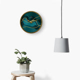 Sea Green Wavy Wall Clock