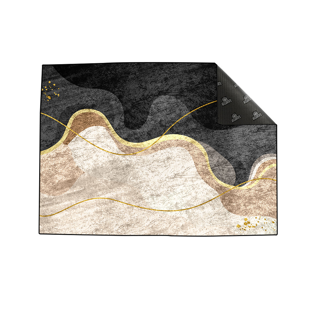 Beige Grey Wavy Centerpiece (Rug)