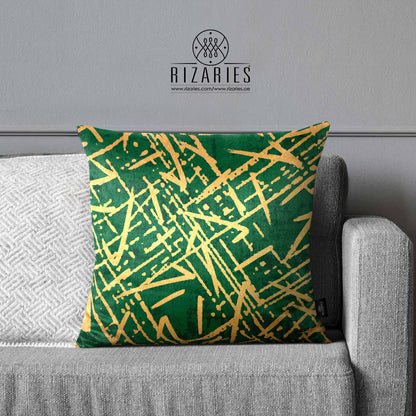 SuperSoft Green Gold Abstract Lines