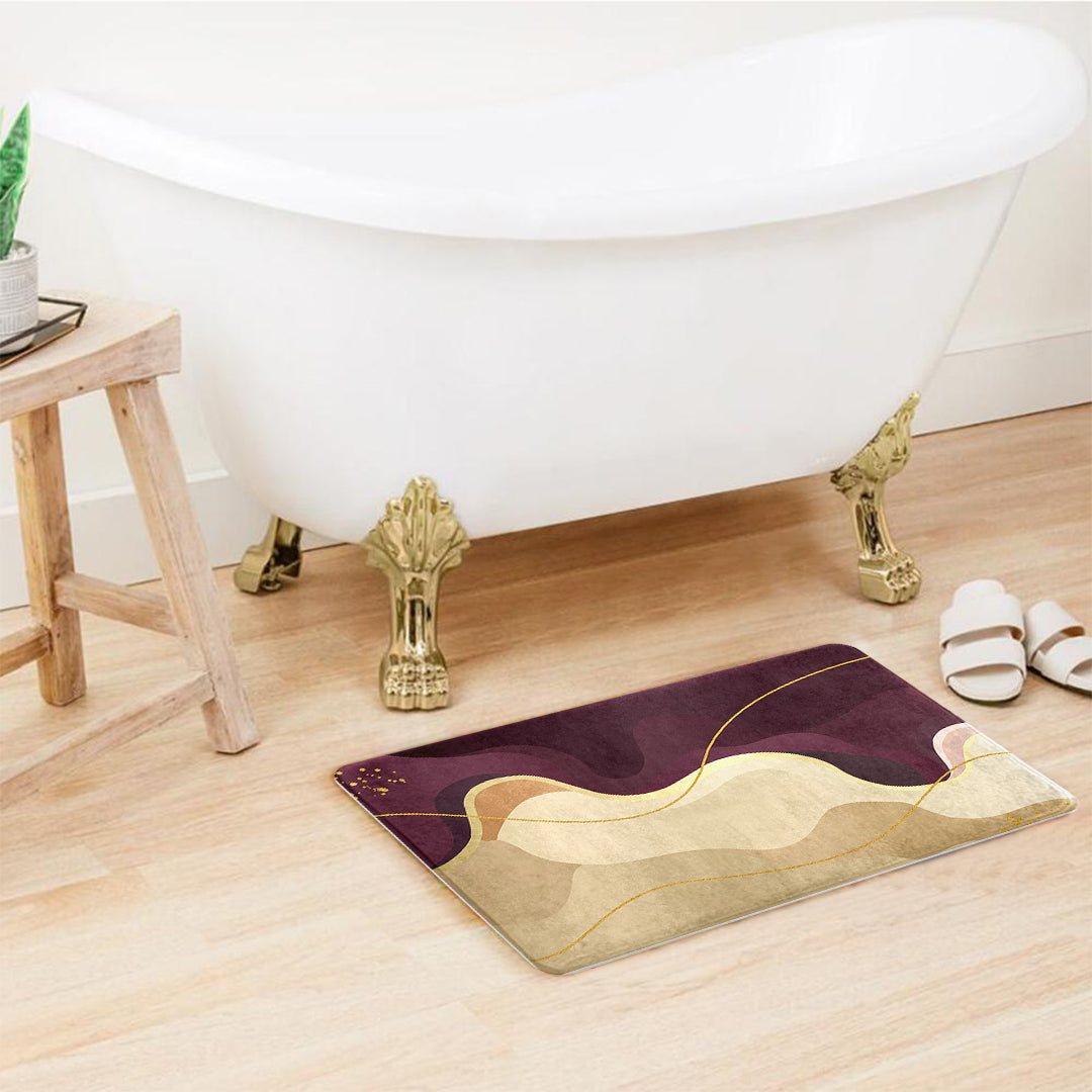 Supersoft Purple Burgundy Wavy Door Mat