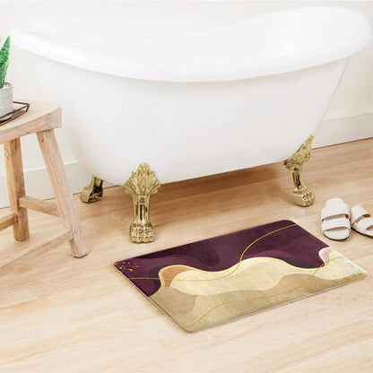 Supersoft Purple Burgundy Wavy Door Mat