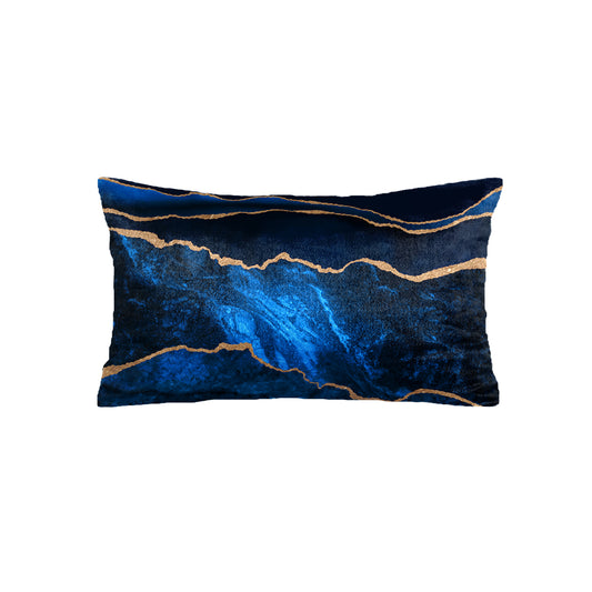 SuperSoft New Blue Gold Abstract Rectangle