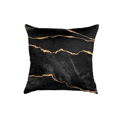 SuperSoft Marble Black Gold Throw Cushion