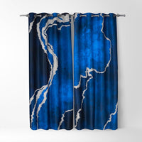 Thumbnail for Blue Silver Abstract Curtains