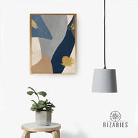 Thumbnail for Navy Beige Abstract Canvas Painting