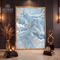 Powder Blue Marble Canvas Painting