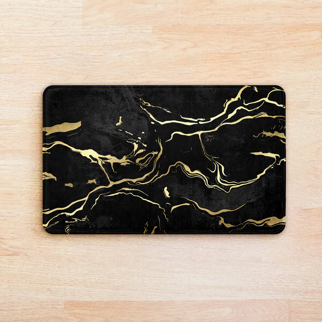 SuperSoft Midnight Gold Marble Door Mat
