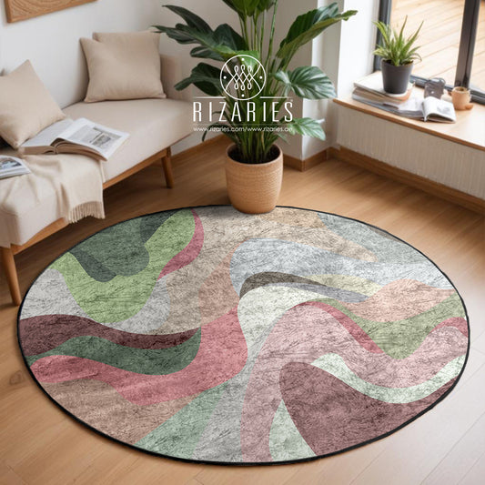 New Pink Mist Round Centerpiece (Rug)