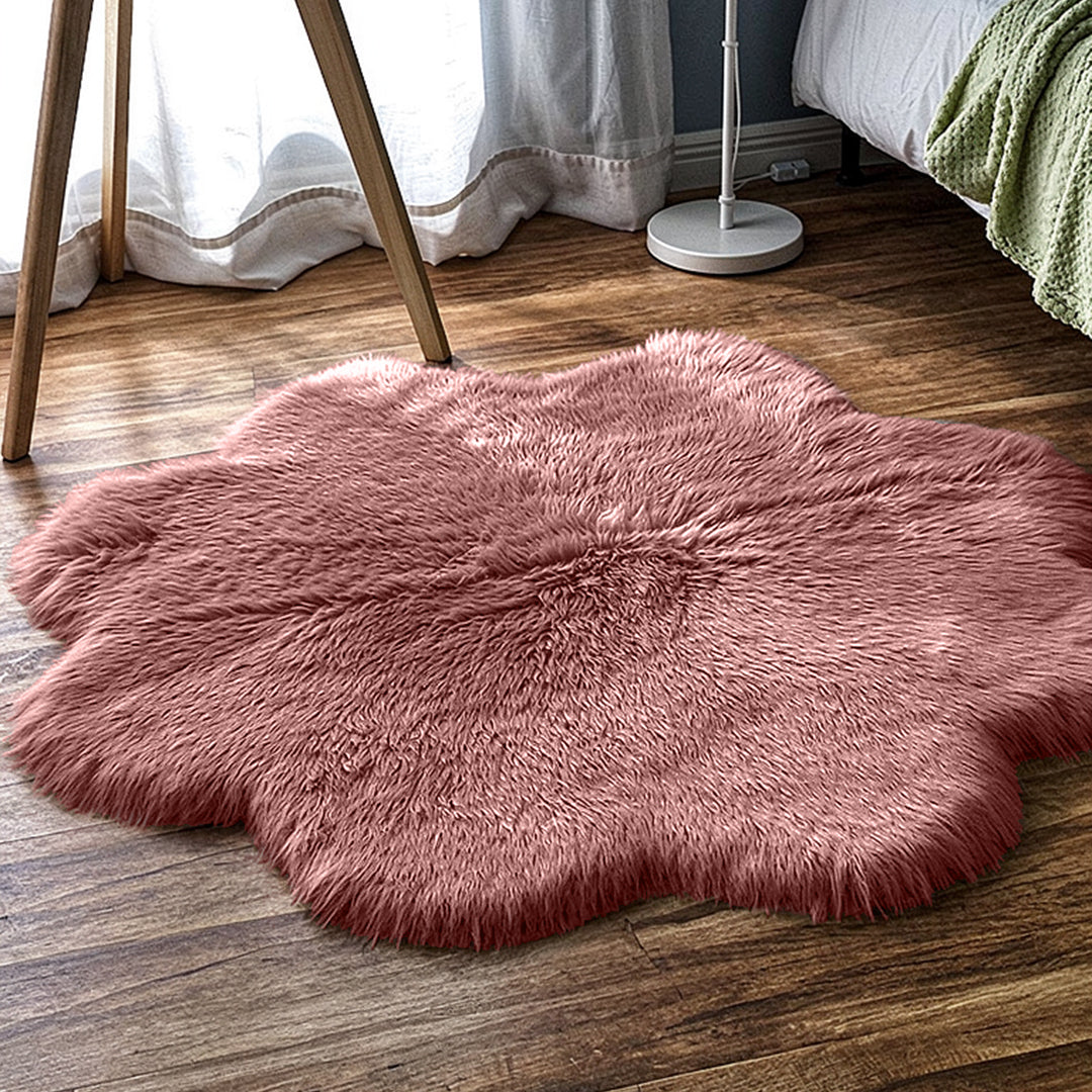 SuperSoft Imitation Faux Rabbit Fur Flower Mat
