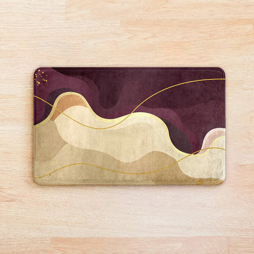 Supersoft Purple Burgundy Wavy Door Mat