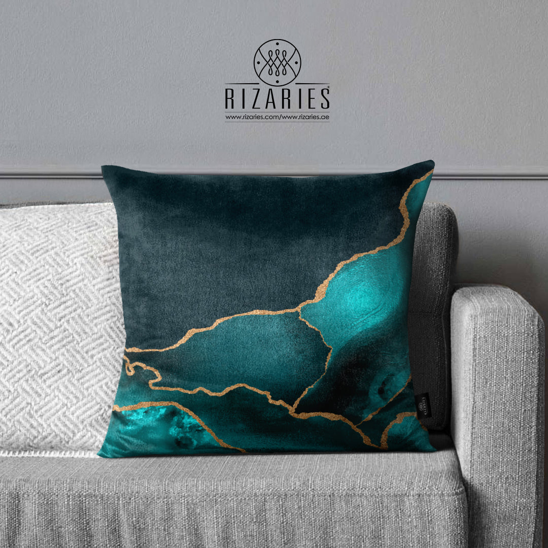 SuperSoft Shades of Teal Pattern Throw Pillow