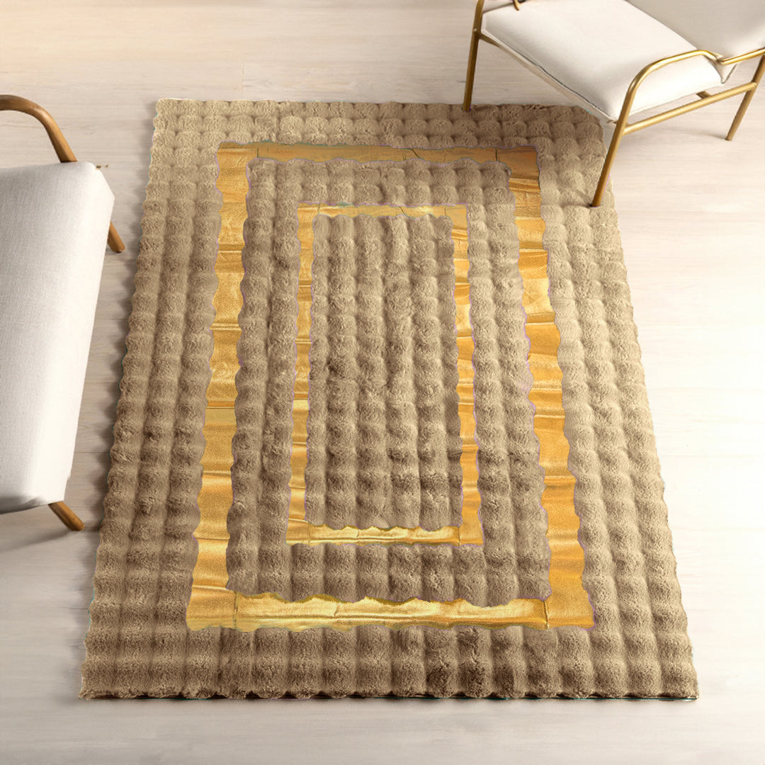 SuperSoft Box Style Fur with Gold Centerpiece (Rug)