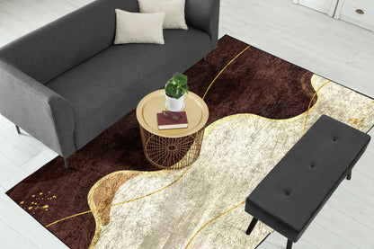 Coffee Cream Wavy Centerpiece (Rug)