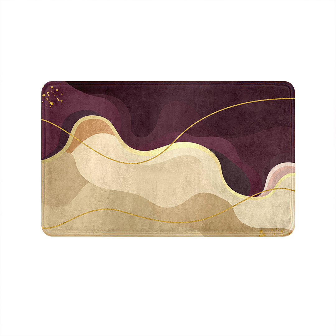 Supersoft Purple Burgundy Wavy Door Mat