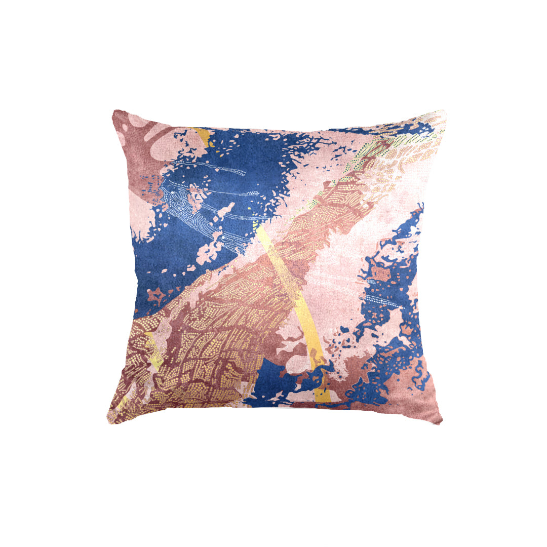 SuperSoft Pink Navy Abstract Throw Cushion