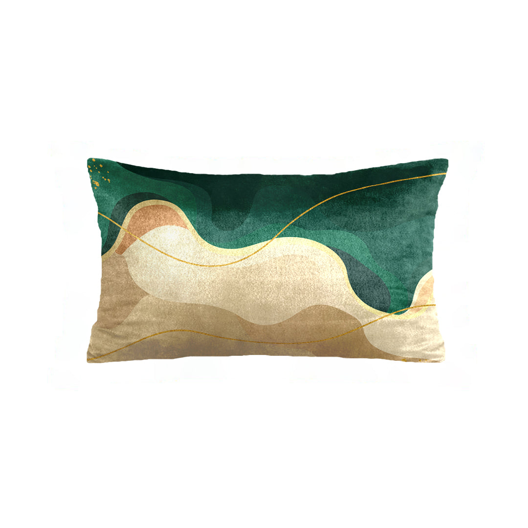 SuperSoft Beige Green Wavy Rectangle