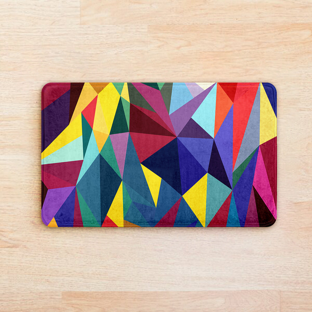 SuperSoft Colorful Traingle Geometric Door Mat