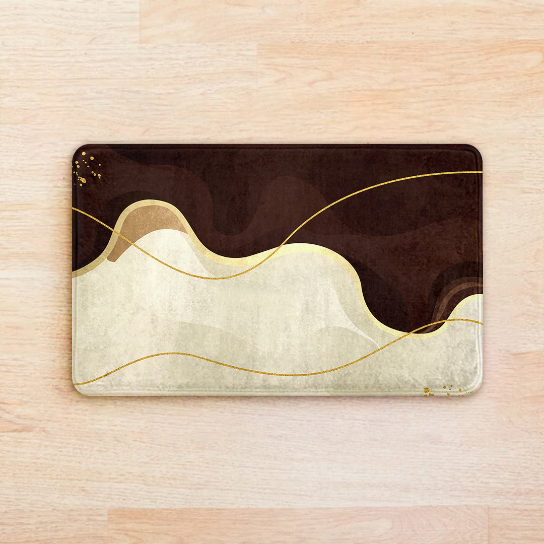Supersoft Coffee Cream Wavy Door Mat