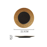 Black with Gold Edges Porcelain Plates