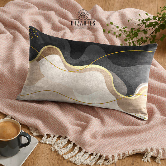 SuperSoft Beige Grey Wavy Rectangle