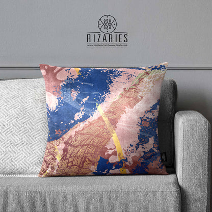 SuperSoft Pink Navy Abstract Throw Cushion