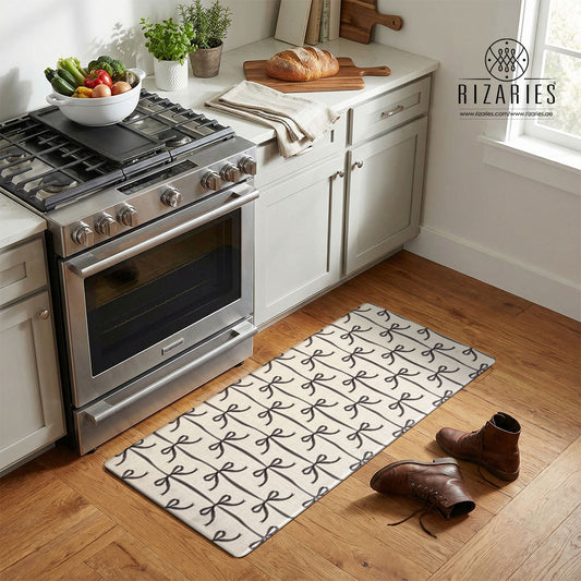 Minimal Bow Pattern Kitchen Mat