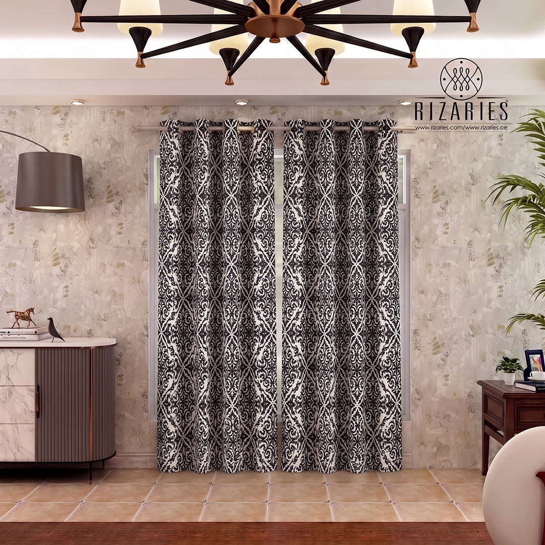 Black White Vintage Curtains