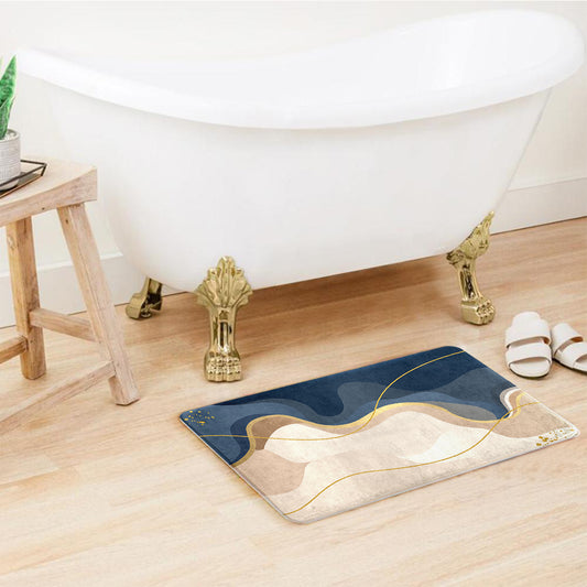 SuperSoft Navy Wavy Door Mat