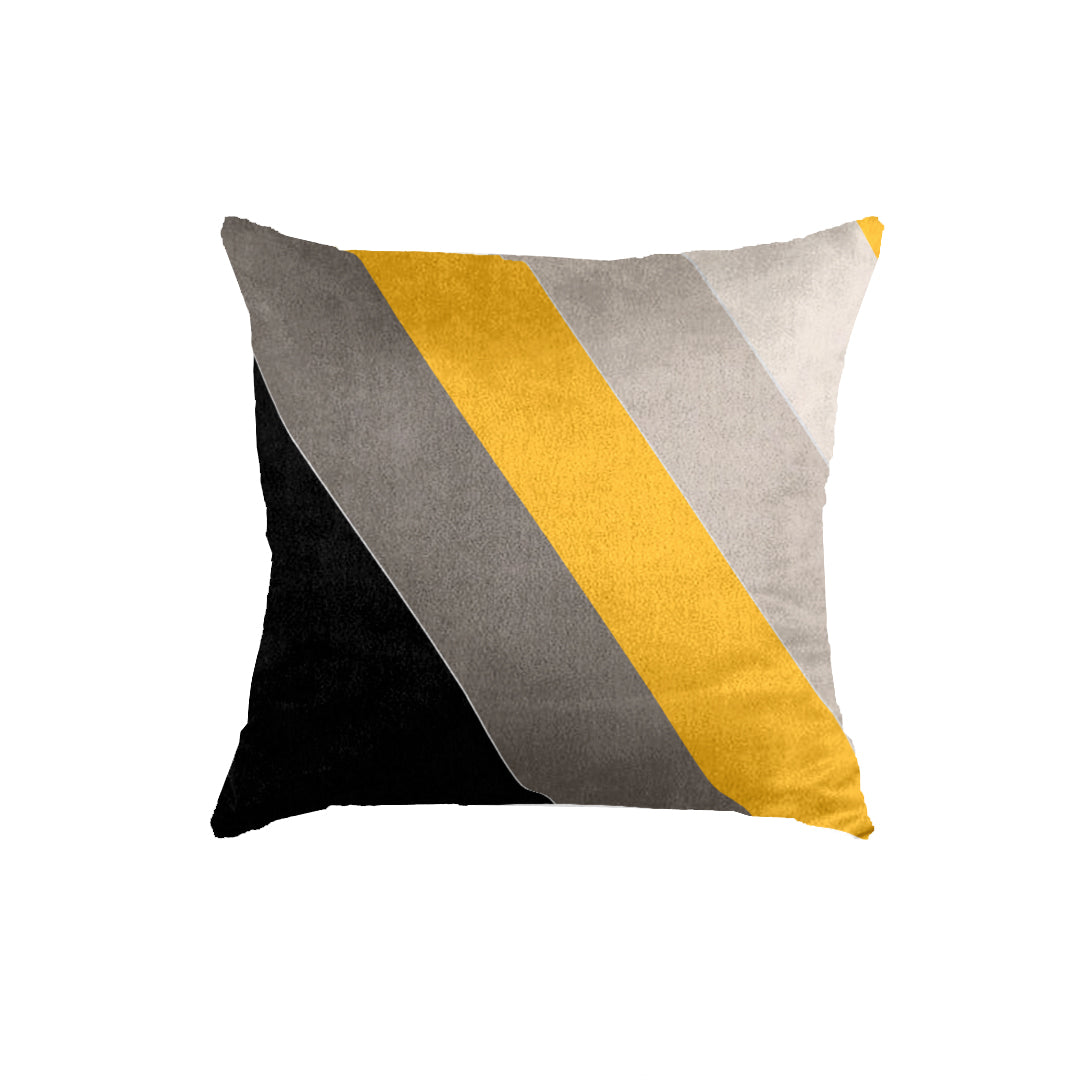 SuperSoft Yellow Black Geo Throw Cushion